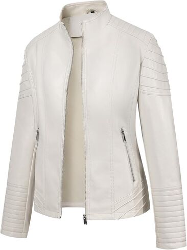 Geschallino Women's Faux Leather Jacket Plus Size Motorcycle Biker Clothes Outfits Short Fashion PU Coat (1X-5X) in Kuwait