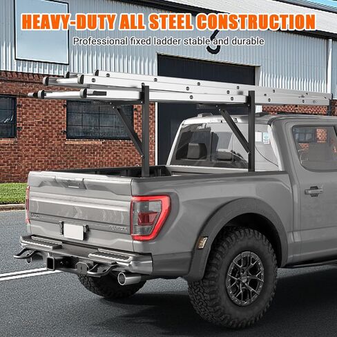 Ladder Rack for Pickup Load 250 lbs,44.5"-49.5" Adjustable Height, 19"-34 "Retractable Width Steel Ladder Rack for Truck,Ladder Stand,for Kayak, Surfboard, Construction Wood, Ladder in Saudi Arabia