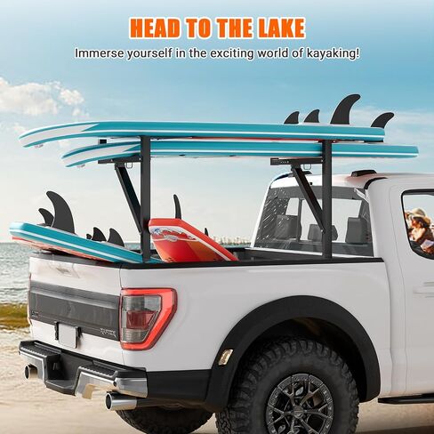 Ladder Rack for Pickup Load 250 lbs,44.5"-49.5" Adjustable Height, 19"-34 "Retractable Width Steel Ladder Rack for Truck,Ladder Stand,for Kayak, Surfboard, Construction Wood, Ladder in Saudi Arabia