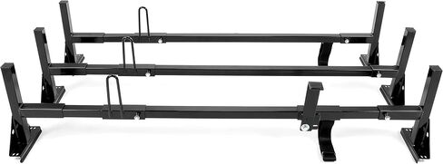 Universal 750LBS Capacity Van Ladder Rack Full-Size 68"-75" Compatible with Chevrolet Express 1500 2500 3500 Ford E150 250 350 GMC Savana 3 Bars Roof Rack Steel Cross Members (Black) in Saudi Arabia