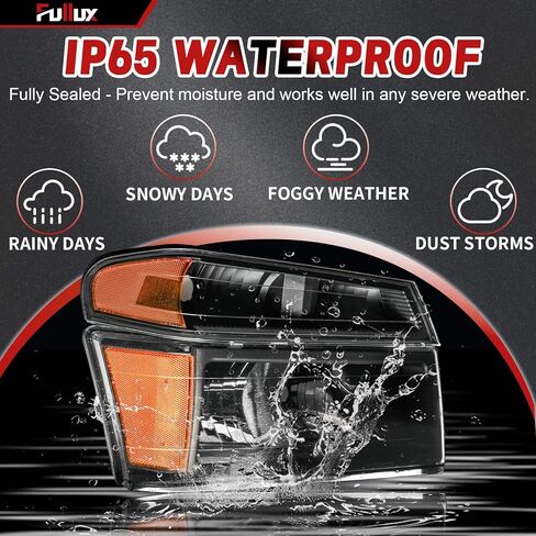 Headlights Assembly for Chevy Colorado 04-12 & GMC Canyon 04-12 Replacements Amber Reflector Black Housing in Kuwait