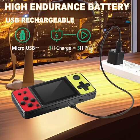 32 Bit Handheld Games for Kids Built-in 139 Video Games,3.0" IPS Screen Rechargeable Portable Arcade Gaming Player,Electronic Toys for Boys Girls Birthday Xmas Gift Blue-Red in Saudi Arabia