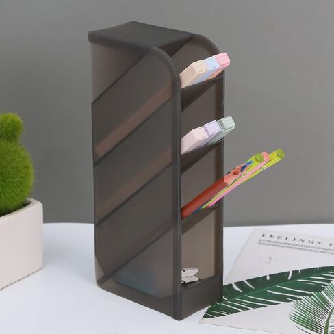 Multifunction Desk Organizer - Pen Organizer Storage for Office, Home Supplies, Translucent Debris Storage Holder Makeup Storage Box in Saudi Arabia