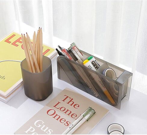 Multifunction Desk Organizer - Pen Organizer Storage for Office, Home Supplies, Translucent Debris Storage Holder Makeup Storage Box in Saudi Arabia