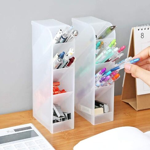 Multifunction Desk Organizer - Pen Organizer Storage for Office, Home Supplies, Translucent Debris Storage Holder Makeup Storage Box in Saudi Arabia