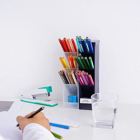 Multifunction Desk Organizer - Pen Organizer Storage for Office, Home Supplies, Translucent Debris Storage Holder Makeup Storage Box in Saudi Arabia