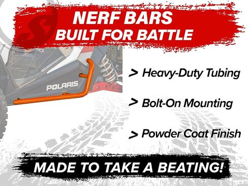 قضبان نيرف شديدة التحمل من SuperATV / كيكرز شجرة / مزلقات صخرية لعام 2016+ بولاريس جنرال 1000 | أحمر | مصنوعة من أنابيب شديدة التحمل بقطر 1.75 بوصة | لمسة نهائية من مسحوق مقاوم للأشعة فوق البنفسجية | سهلة التركيب in Kuwait