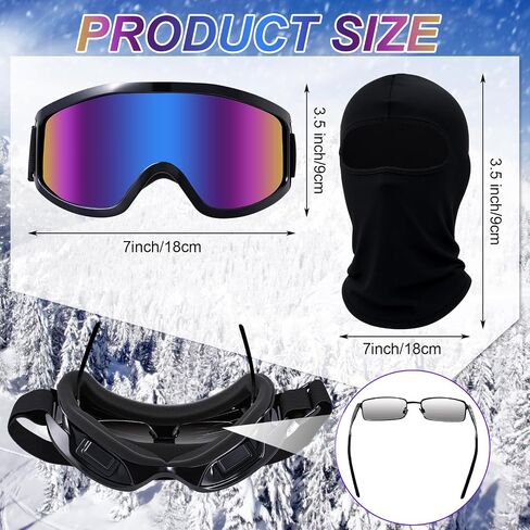 2 Pack Ski Goggles with 2 Pack Masks Motorcycle Ski Dirt Bike Atv Motocross Riding Goggles Full Face in Saudi Arabia