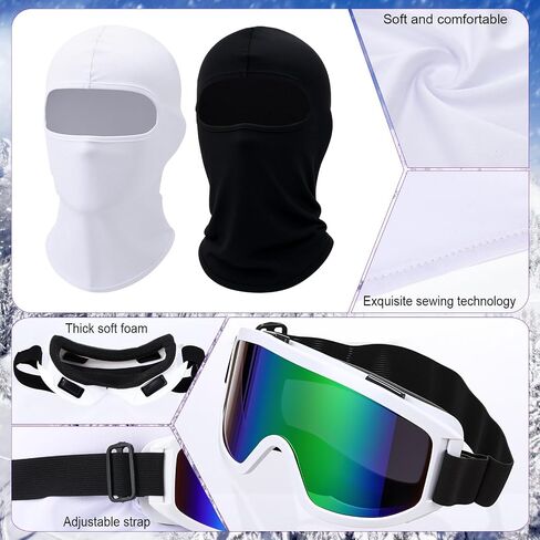 2 Pack Ski Goggles with 2 Pack Masks Motorcycle Ski Dirt Bike Atv Motocross Riding Goggles Full Face in Saudi Arabia