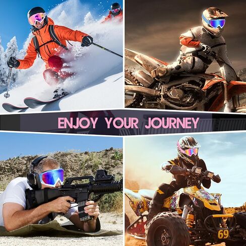 نظارات الدراجات النارية، نظارات الدراجة الترابية ATV لركوب الدراجات على الطرق الوعرة، نظارات تزلج فوق البنفسجية مضادة للضباب ومضادة للرياح والغبار للرجال والنساء in Kuwait