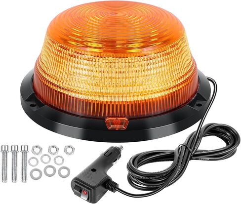 ريجيدون 6.3 بوصة LED ضوء الطوارئ القوية، 12 فولت - 24 فولت العنبر 90 LED تحذير السلامة وامض أضواء منارة مع سلك مغناطيسي و 9 قدم لشاحنة مركبة رافعة شوكية جرار عربات الغولف سيارة حافلة in Kuwait