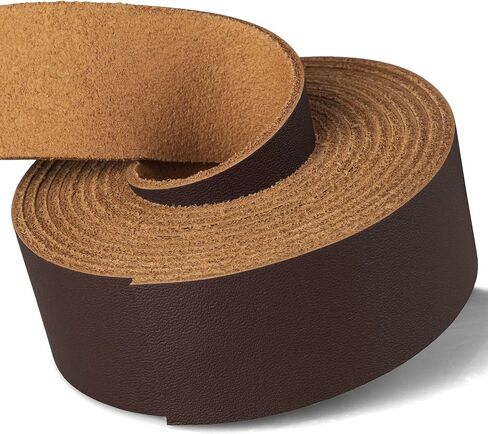 ABIDISO Genuine Top Grain Leather Strips, 1/2 Inch Wide 72 Inches Long Flat Leather Straps for Craft Projects, 2mm Thickness, Black in Kuwait