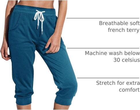 SPECIALMAGIC Women's Sweatpants Cropped Jogger French Terry Running Pants Lounge Loose Fit Drawstring Waist with Side Pockets Camouflage Grey L in Kuwait