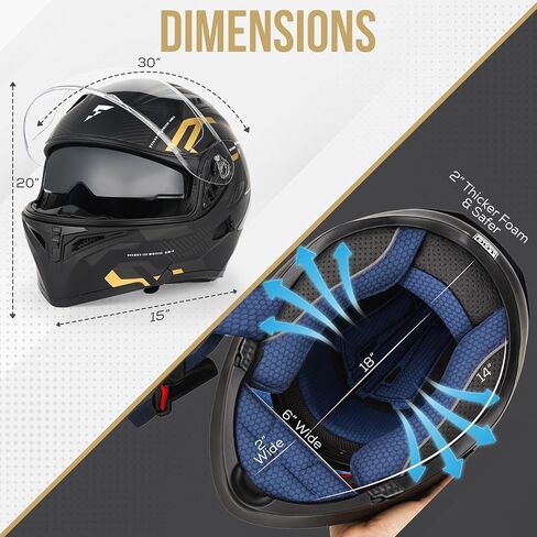 Modular Motorcycle Helmet | Black Medium Large XL | Extra Tinted Visor + Ski Mask | DOT Approved Full Face Flip Up | Dual Visor for Men & Women in Saudi Arabia