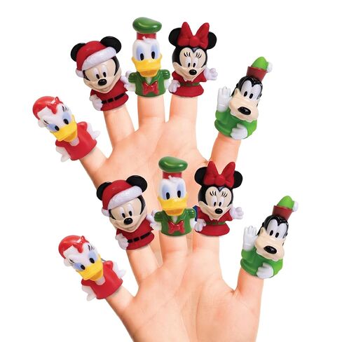 Disney Mickey and Friends 10 Piece Holiday Finger Puppet Set - Educational Play, Party Favors, Bath and Pool Toys, Snow Fun, Playtime Activities in Kuwait