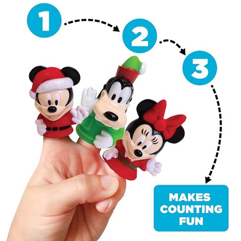 Disney Mickey and Friends 10 Piece Holiday Finger Puppet Set - Educational Play, Party Favors, Bath and Pool Toys, Snow Fun, Playtime Activities in Kuwait