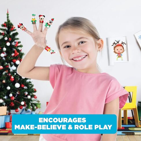 Disney Mickey and Friends 10 Piece Holiday Finger Puppet Set - Educational Play, Party Favors, Bath and Pool Toys, Snow Fun, Playtime Activities in Kuwait