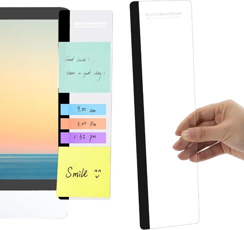 Generic 2pcs Multifunction Monitor Memo Board Transparent Message Panel Note Board Monitor Side Panel Suitable for Office Home Desktop in Saudi Arabia