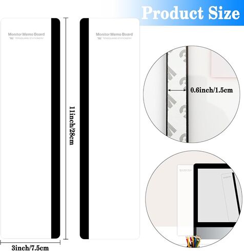 Generic 2pcs Multifunction Monitor Memo Board Transparent Message Panel Note Board Monitor Side Panel Suitable for Office Home Desktop in Saudi Arabia