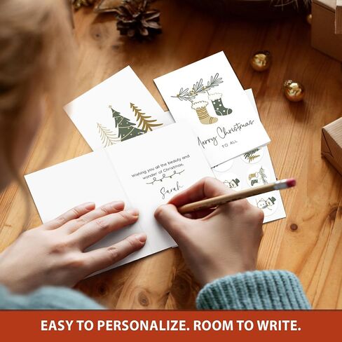20 بطاقة عيد ميلاد صغيرة معلبة مع مغلفات وملصقات، وبطاقات عيد الميلاد المريحة مع 5 تصميمات أنيقة، بما في ذلك. رسالة مكتوبة مسبقًا ومساحة لتخصيص التمنيات الدافئة للأصدقاء والعائلة وزملاء العمل in Saudi Arabia