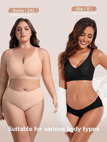 habibee حمالات الصدر للنساء لا Underwire سلس رفع حمالة الصدر اللاسلكية التغطية الكاملة مريحة اليومية تي شيرت حمالات الصدر 32D-44D in Kuwait