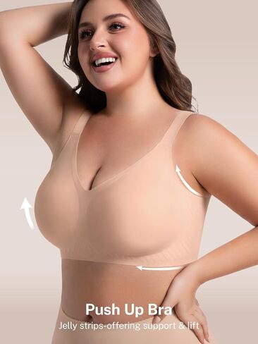 habibee حمالات الصدر للنساء لا Underwire سلس رفع حمالة الصدر اللاسلكية التغطية الكاملة مريحة اليومية تي شيرت حمالات الصدر 32D-44D in Kuwait