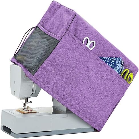 Sewing Machine Cover with 4 Storage Pockets, Foldable Sewing Machine Protective Dust Cover, Compatible with Most Standard Sewing Machines (Purple) in Kuwait