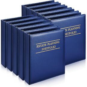 10 قطع من حافظة التخطيط العقاري من جلد البولي يوريثان، 3 مجلدات حلقية مع عنوان ذهبي وفواصل لعلامات تبويب الفهرس، 11 بوصة × 11.8 بوصة × 2.4 بوصة منظم التخطيط العقاري (أزرق) in Kuwait
