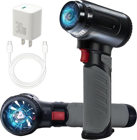 Turbo Fan Cordless Car Dryer Blower, 680CFM 2.65LBs Thrust Air Cannon, 64mm Brushless Motor, 8x3000mAh Battery 30W Fast Charging, Professional Touchless Jet Fan for Auto, SUV & Motorcycle Detailing in Saudi Arabia