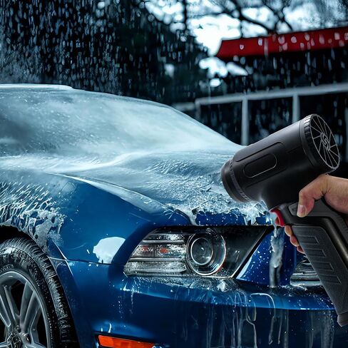 Turbo Fan Cordless Car Dryer Blower, 680CFM 2.65LBs Thrust Air Cannon, 64mm Brushless Motor, 8x3000mAh Battery 30W Fast Charging, Professional Touchless Jet Fan for Auto, SUV & Motorcycle Detailing in Saudi Arabia