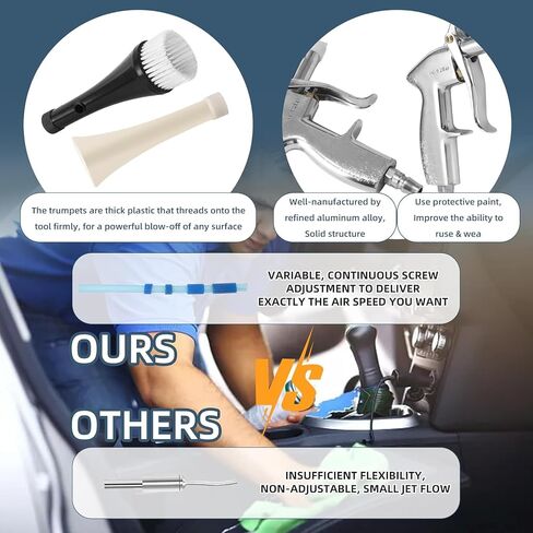 Car Clening Gun,High-Pressure Air Blow Gun for Professiona, Heavy-Duty Air Gun with Tapered Nozzle for Quick Dust & Water Blasting,Works with Air Compressor, Wheels & Interior Cleaning in Saudi Arabia