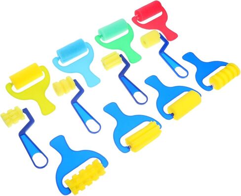 Veemoon 12pcs Sponge Painting Stamps Set for Kids Easy to Clean Roller Brushes for DIY Crafts and Early Learning Art Projects in Saudi Arabia