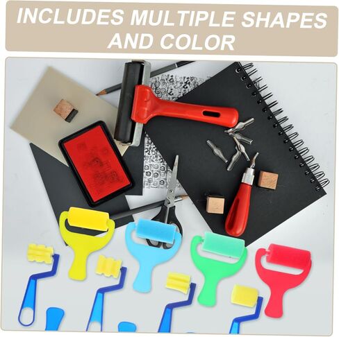 Veemoon 12pcs Sponge Painting Stamps Set for Kids Easy to Clean Roller Brushes for DIY Crafts and Early Learning Art Projects in Saudi Arabia