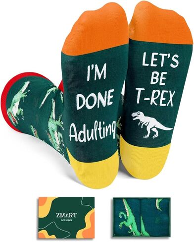 Zmart 2024 Funny Socks for Women Dinosaur Socks Women Dinosaur Socks Men, Dinosaur Gifts for Women Dinosaur Gifts for Boys Dino Gifts in Saudi Arabia