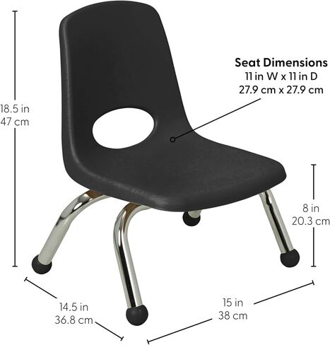 FDP 16" School Stack Chair,Stacking Student Seat with Chromed Steel Legs and Swivel Glides; for Classroom, Homeschool or Office - Red, 11560-RD in Saudi Arabia