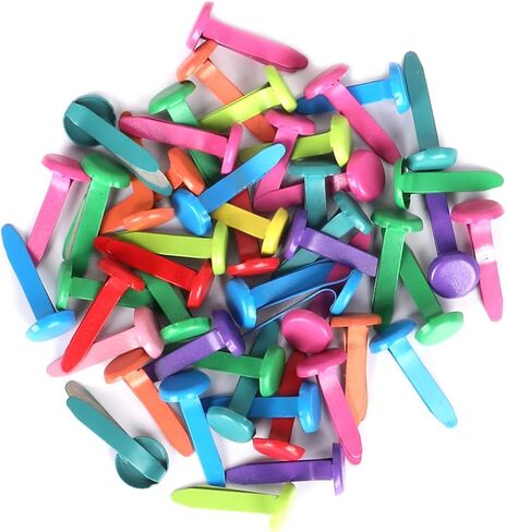 50 Pcs Brads for Paper Crafts 0.3 x 0.5 Inch, 10 Colors Brass Paper Fasteners, Metal Brass Fasteners for DIY Crafts, Scrapbooking, Split Pins in Saudi Arabia