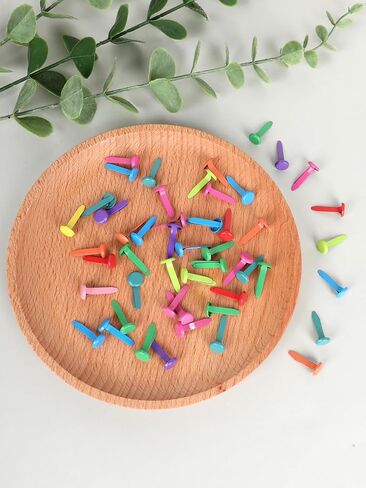 50 Pcs Brads for Paper Crafts 0.3 x 0.5 Inch, 10 Colors Brass Paper Fasteners, Metal Brass Fasteners for DIY Crafts, Scrapbooking, Split Pins in Saudi Arabia