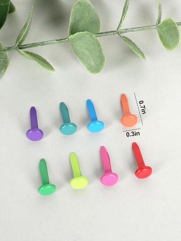 50 Pcs Brads for Paper Crafts 0.3 x 0.5 Inch, 10 Colors Brass Paper Fasteners, Metal Brass Fasteners for DIY Crafts, Scrapbooking, Split Pins in Saudi Arabia