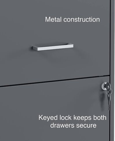 STAPLES 2 Drawer Vertical File Cabinet, Locking, Letter, Graphite, 18-inch D, 2/Pack (ST52143-CCVS) in Saudi Arabia