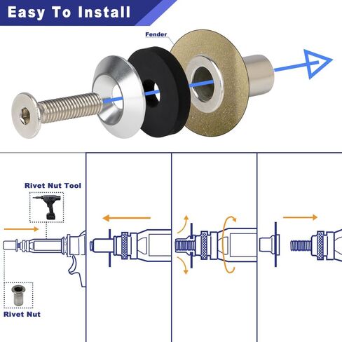 M6 (18mm OD) Anodized Aluminum Tapered Washer 24-Set Hardware Kit for Fender Flares, Widebody Installation and Engine Bay Dress-Up (Gold) in Saudi Arabia