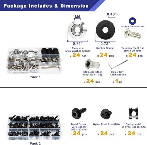 M6 (18mm OD) Anodized Aluminum Tapered Washer 24-Set Hardware Kit for Fender Flares, Widebody Installation and Engine Bay Dress-Up (Gold) in Saudi Arabia