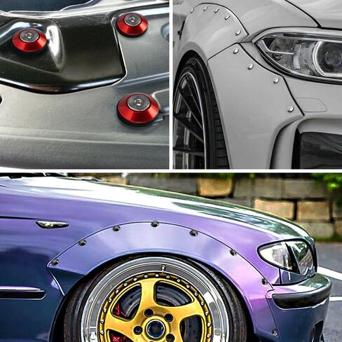 M6 (18mm OD) Anodized Aluminum Tapered Washer 24-Set Hardware Kit for Fender Flares, Widebody Installation and Engine Bay Dress-Up (Gold) in Saudi Arabia