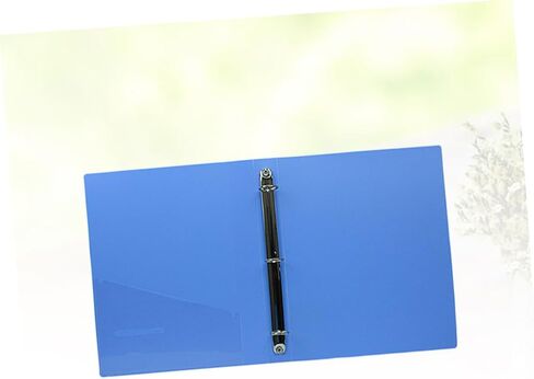 مجلد ملفات بلاستيكي بحجم A4، منظم مستندات بثلاث فتحات مع حلقات، مجلد مكتب أزرق قوي لملحقات المدرسة والقرطاسية in Saudi Arabia