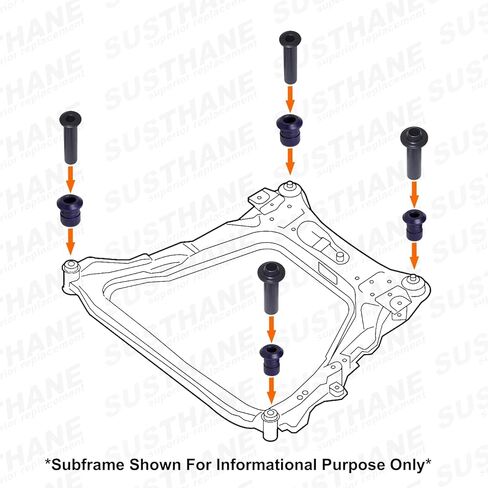 Front Subframe Crossmmber Engine Cradle Polyurethane Bushings with Sleeves Kit of 8 Pieces - Compatible with Rogue 2008-2019 & JUKE LEAF 2011-2017. 54400-JG00A, 54400-JG32A in Saudi Arabia