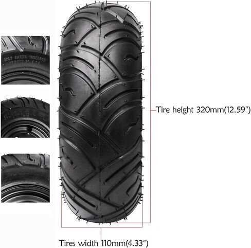 Set of 4 13x5.00-6 Tire and Wheel Go Kart Tubeless Tire and Rim, with Front Rear 3 Bolt Wheel Hubs, Steering Spindles for ATV UTV Go Kart Quad Golf Carts 4 Wheelers Mini Bike Snow Blower (Silver) in Saudi Arabia