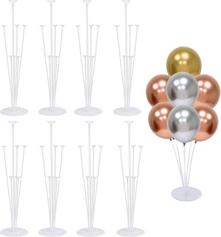 Balloon Stand Kit For Table - 8 Sets Balloon Sticks with Base For Birthday Graduation Party Decorations in Saudi Arabia