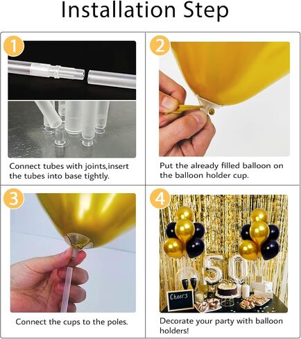 Balloon Stand Kit For Table - 8 Sets Balloon Sticks with Base For Birthday Graduation Party Decorations in Saudi Arabia
