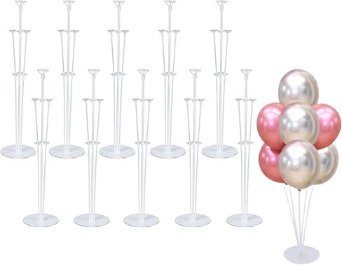 Balloon Stand Kit For Table - 8 Sets Balloon Sticks with Base For Birthday Graduation Party Decorations in Saudi Arabia