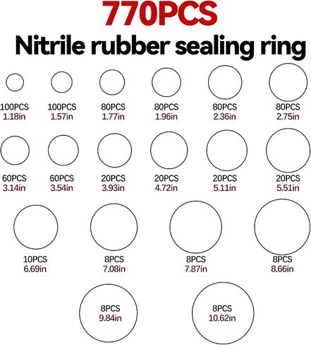 770pcs O Ring Assortment Kit for Auto Repairs Plumbing Air Conditioning Comprehensive Set for Professional and DIY Use in Saudi Arabia