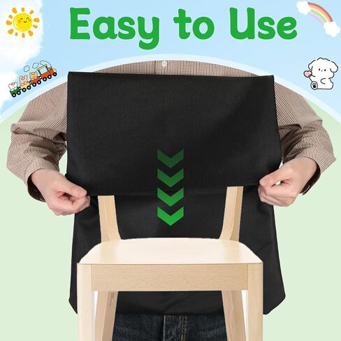 Chair Pockets for Classroom, 20 x 17 Inch Extra Large Seat Sacks with Name Tags, Heavy-Duty Oxford Fabric Chair Organizers for School, Home, Office – Black (24 PCS) in Saudi Arabia